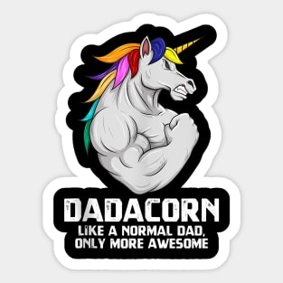 Dadacorn Muscle Dad Unicorn Fathers Day Sticker